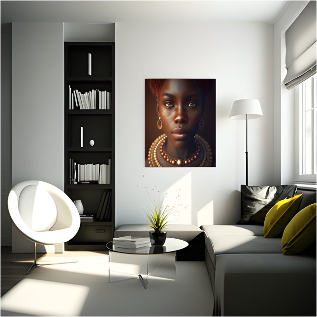 Lienzo El retrato de una mujer africana encantadora (Subido por el creador)