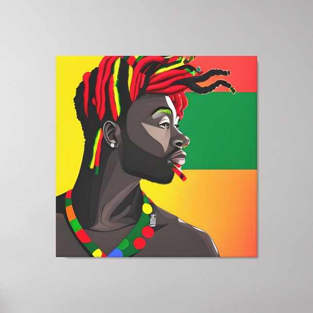 Lienzo El Rey Negro Melanin Hombre Bruto Hombres Hijo Prí (Anverso)