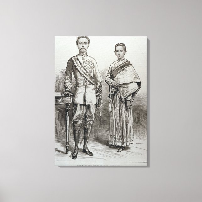 Lienzo El rey y la reina de Siam (Anverso)