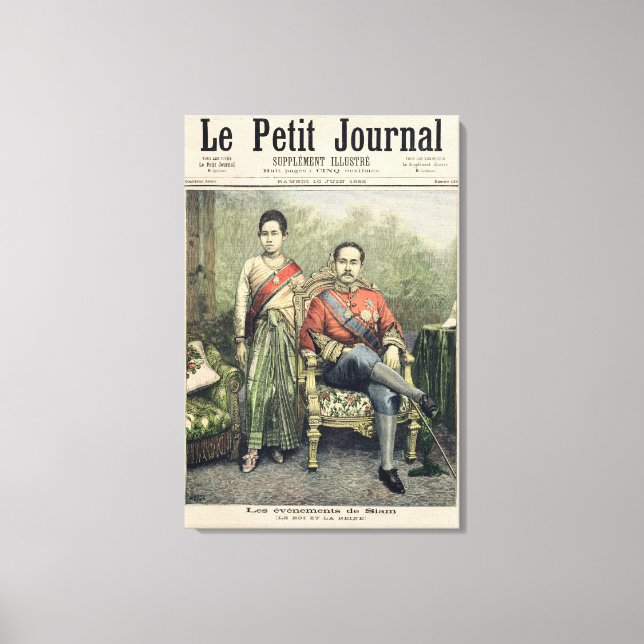 Lienzo El rey y la reina de Siam (Anverso)