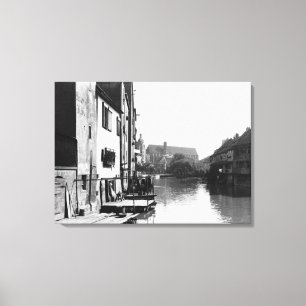 Lienzo El río Gera en Erfurt, Thiringia, c.1910