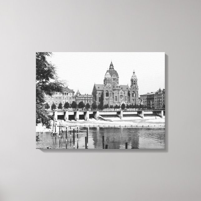 Lienzo El río Isar en Munich, c.1910 (Anverso)