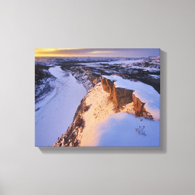 Lienzo El río Misuri en invierno (Anverso)