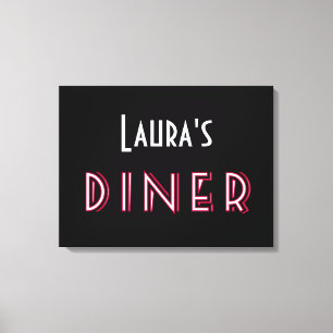 Lienzo El Rótulo Art Deco Diner de Laura