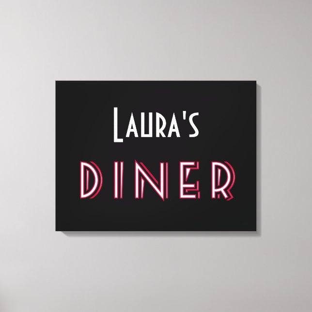 Lienzo El Rótulo Art Deco Diner de Laura (Anverso)