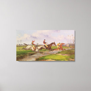 Lienzo El salto de agua: la carrera de obstáculos del