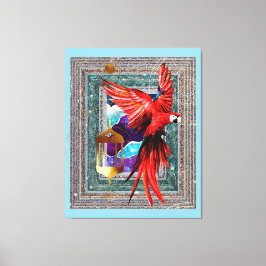 Lienzo El Scarlet Macaw Y El Hermit - Parrot Tarot