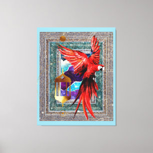 Lienzo El Scarlet Macaw Y El Hermit - Parrot Tarot