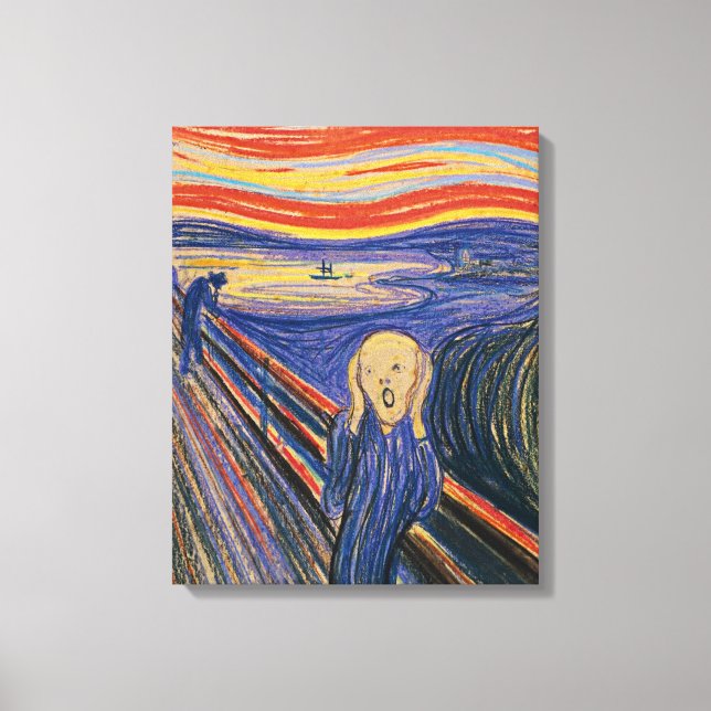 Lienzo El Scream Edvard Munch (1895 en tonos pastel) de a (Anverso)