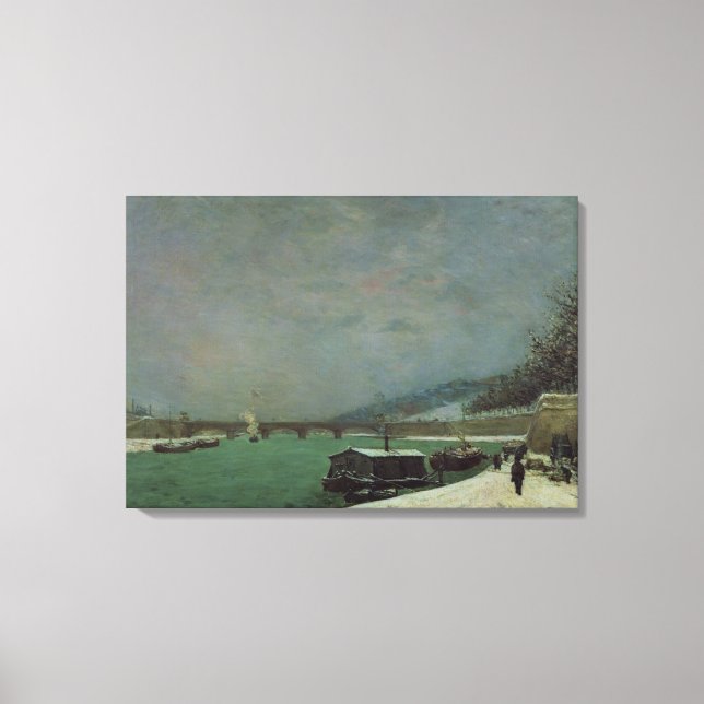 Lienzo El Sena en el Pont d'Iena, invierno, 1875 (Anverso)