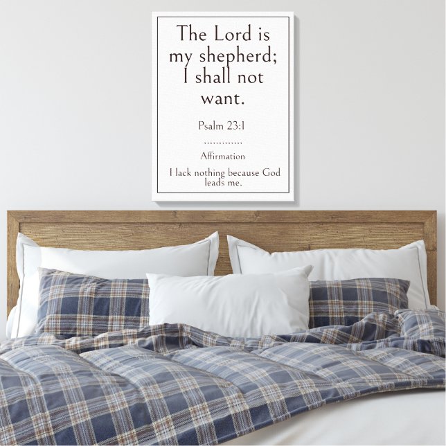 Lienzo El Señor es mi pastor, Salmo 23:1 Versículo Bíblic (Insitu(Dormitorio))