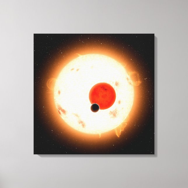 Lienzo El sistema Kepler-16. (Anverso)