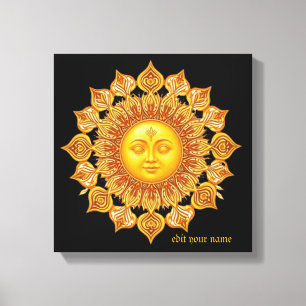 Lienzo El Sol Dorado RadianteZen