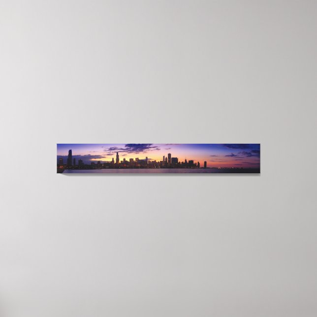 Lienzo El sol se pone sobre el horizonte de Chicago (Anverso)