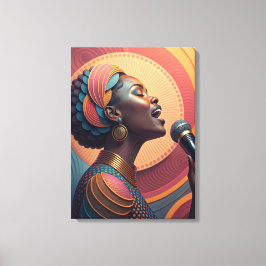 Lienzo El sonido de los colores Mujer abstracta cantando 
