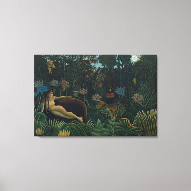 Lienzo El sueño (Exotique Le Reve) de Henri Rousseau (Anverso)