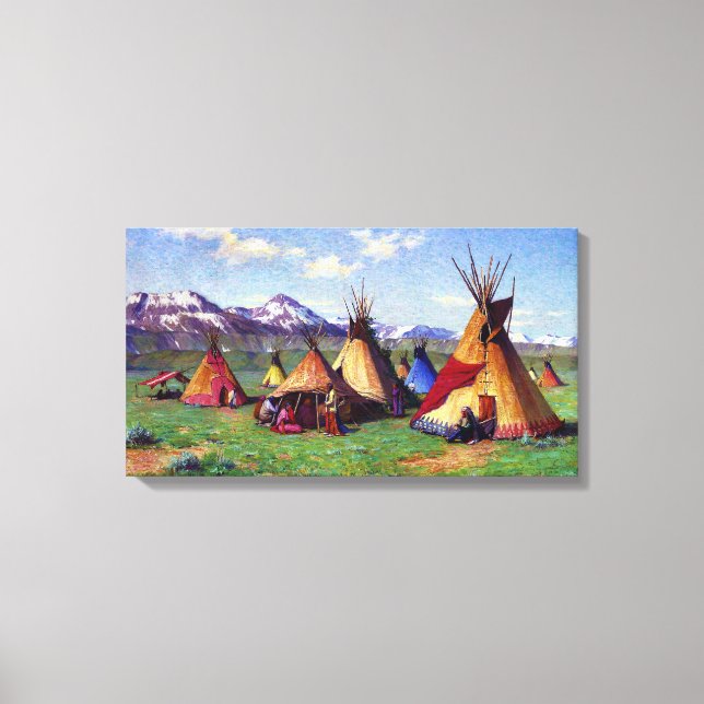 Lienzo El Teepee de la Medicina Joseph Henry Sharp 1903 (Anverso)