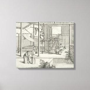 Lienzo "El tejer de las sedas de Flower'd", dos mujeres