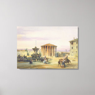 Lienzo El templo de Vesta, Roma, 1849 (w/c sobre el