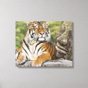 Lienzo El tigre y el Buda