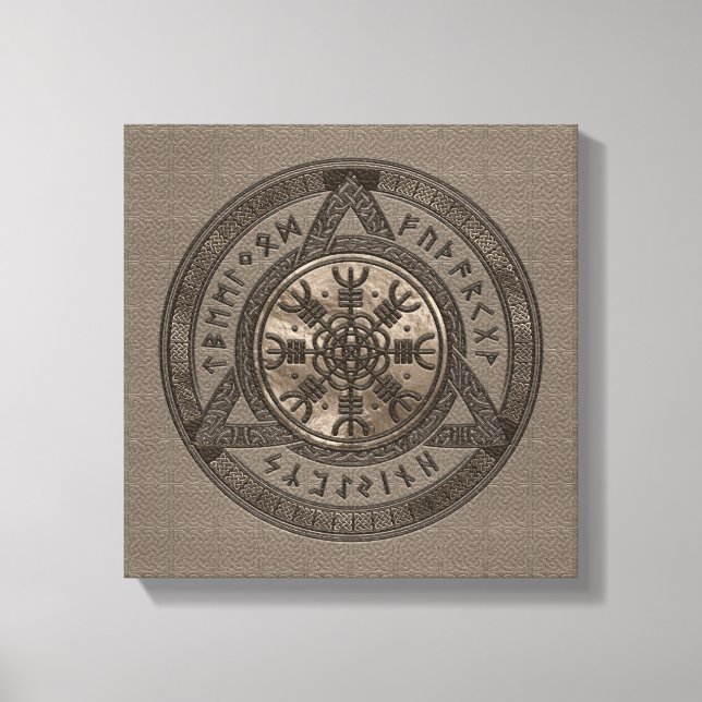 Lienzo El timón del cuero marrón australiano y el oro (Anverso)