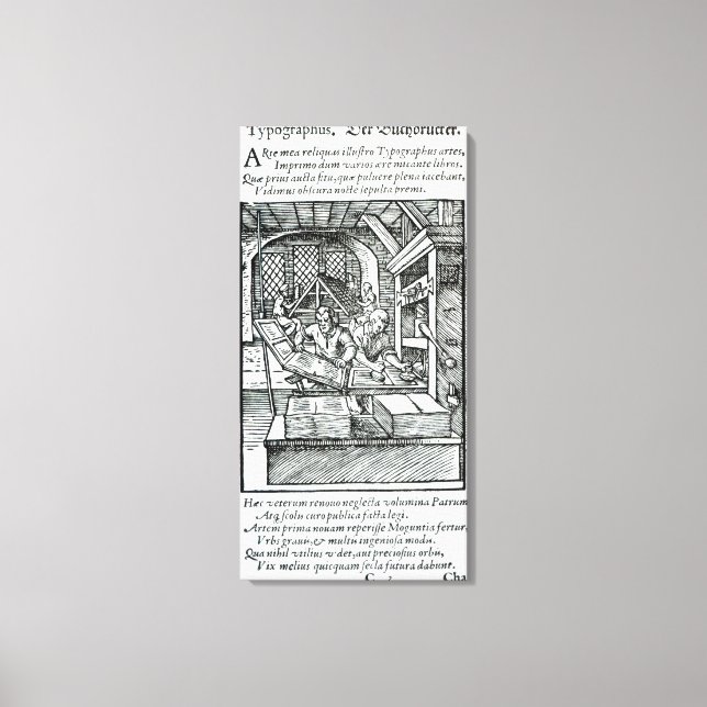 Lienzo El tipógrafo, publicado por Hartman Schopper (Anverso)