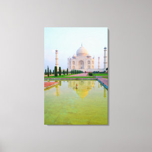 Lienzo El tranquilo y pacífico Taj Mahal famoso en el mun