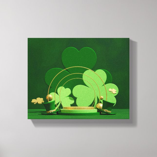 Lienzo El trébol de tres hojas del Día de San Patricio de (Anverso)