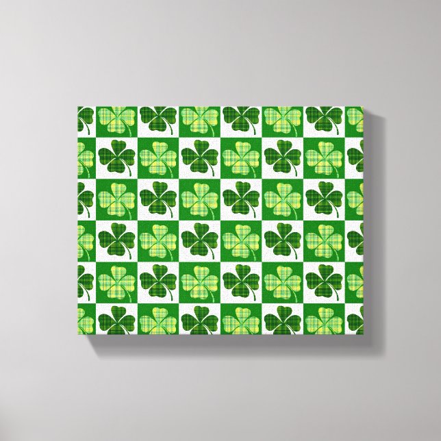 Lienzo El trébol verde de cuatro hojas de SlipperyJoe Sai (Anverso)