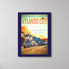 Lienzo El tren de cometas azul envuelto en tela