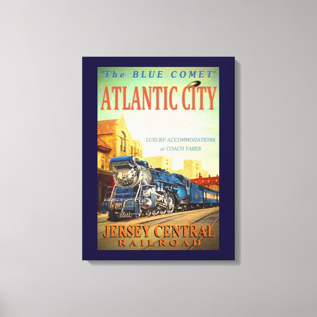 Lienzo El tren de cometas azul envuelto en tela (Anverso)