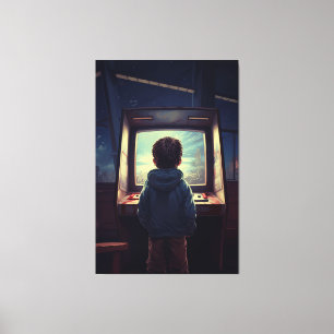 Lienzo El último nivel Un sueño de arcada retro