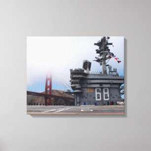 Lienzo El USS Nimitz en el Golden Gate