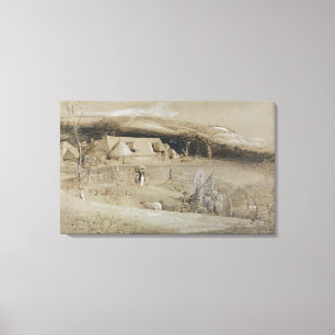 Lienzo El valle de Vision (cepillo, lavado de la tinta,