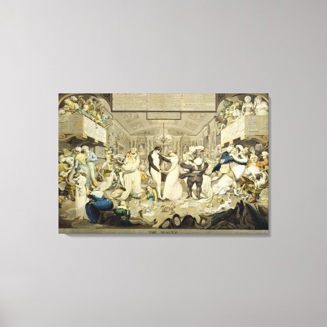 Lienzo El vals (grabado de colores) (Anverso)