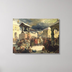 Lienzo El Veche en la república de Novgorod, 1861