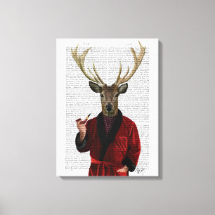 Lienzo El venado en la Chaqueta de Fumar