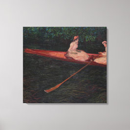 Lienzo El viejo Claude Monet Canoe a la Epte