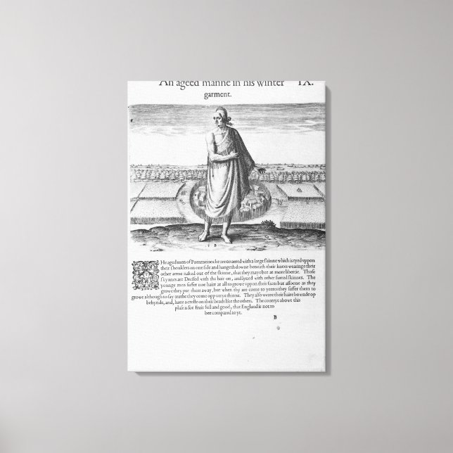 Lienzo El viejo indio con sus vestimentas de invierno (Anverso)