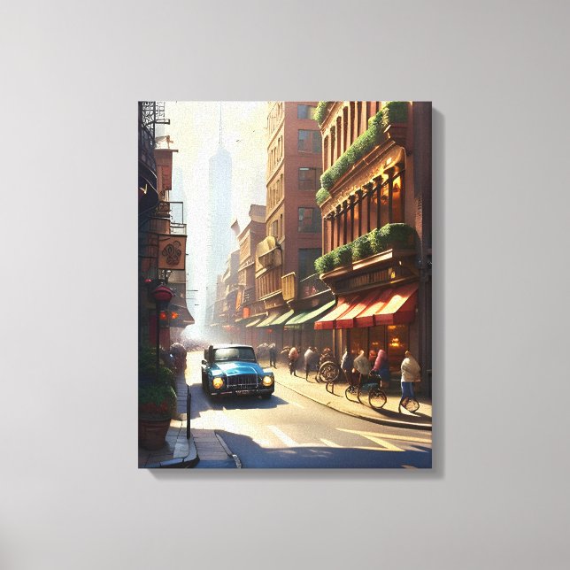 Lienzo El viejo paisaje de Manhattan (Anverso)