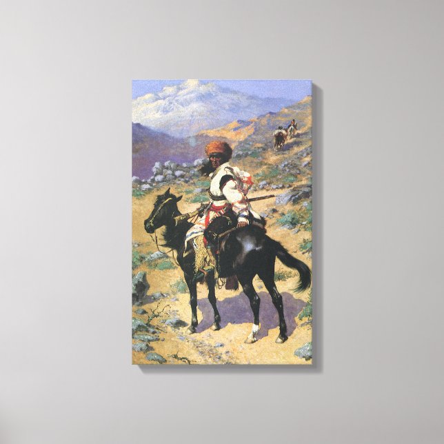 Lienzo El viejo y salvaje Oeste, un trampero indio de Rem (Anverso)