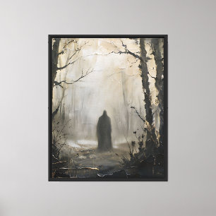 Lienzo El vigilante en la niebla - Vintage Moody Oil Pain