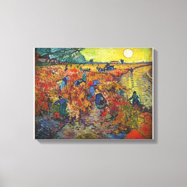Lienzo El viñedo rojo de Vincent van Gogh (1888) (Anverso)