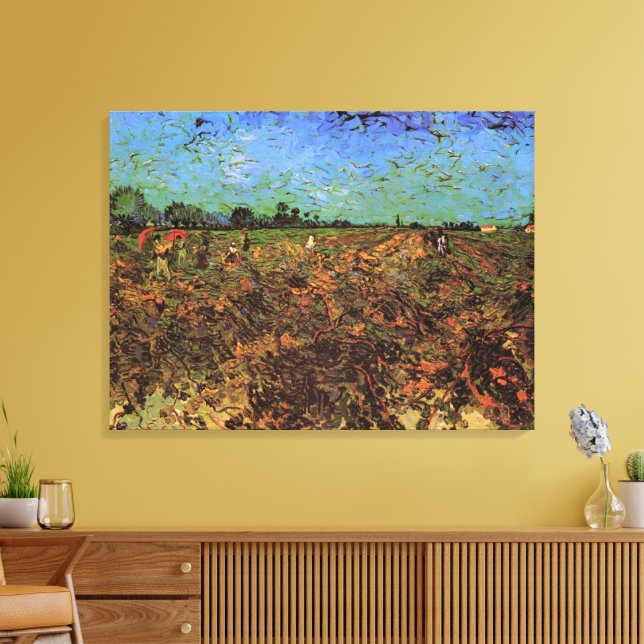 Lienzo El viñedo verde de Vincent van Gogh (Insitu (Sala de estar))