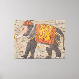 Lienzo El vintage adornó la pintura del elefante (el