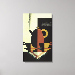 Lienzo El vintage bebe el pote del café de las bebidas