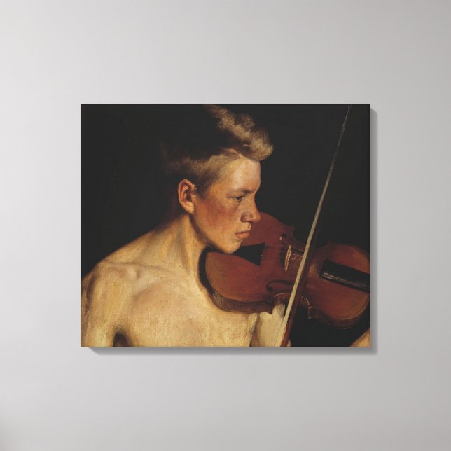 Lienzo El violinista (músico masculino) (de Pekka Halonen (Anverso)
