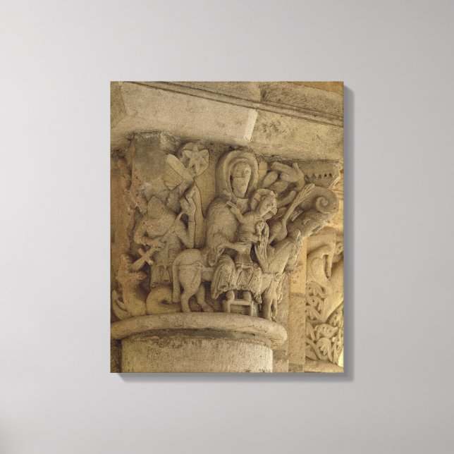 Lienzo El vuelo a Egipto, columna de alivio de capital de (Anverso)