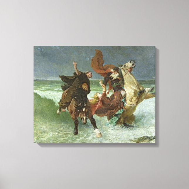 Lienzo El vuelo de Gradlon Mawr c.1884 (Anverso)