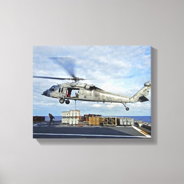 Lienzo El vuelo MH-60S Seahawk se prepara para entregar m (Anverso)